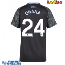Aston Villa Amadou Onana #24 Replica Away Shirt Ladies 2025-26 Short Sleeve